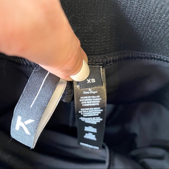 Koral Trainer 2-pc High Rise Blue Racer Stripe Metallic Leggings Bra Shiny XS - Picture 12 of 13